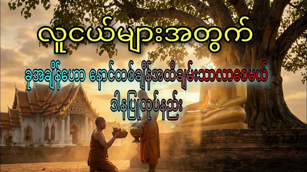 အခုချိန် ဒါနပြုပါ — နောင်တစ်ချိန် ချမ်းသာမည့် လျှို့ဝှက်ချက်