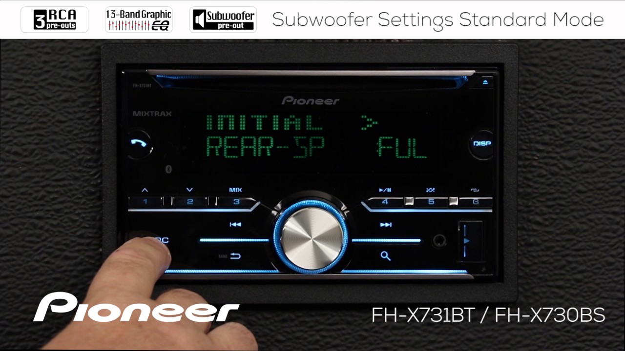 How To - FH-X731BT / FH-X730BS - Subwoofer Settings Standard Mode