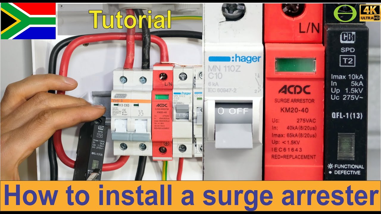 How to wire a type 2 surge arrester into a distribution board - factors to consider - South Africa