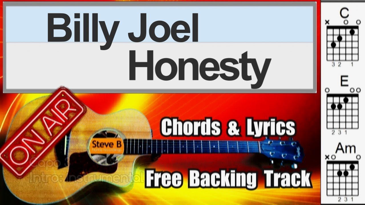 🎸 Honesty - Billy Joel - Cover - Free Backing Track -Chords and Lyrics