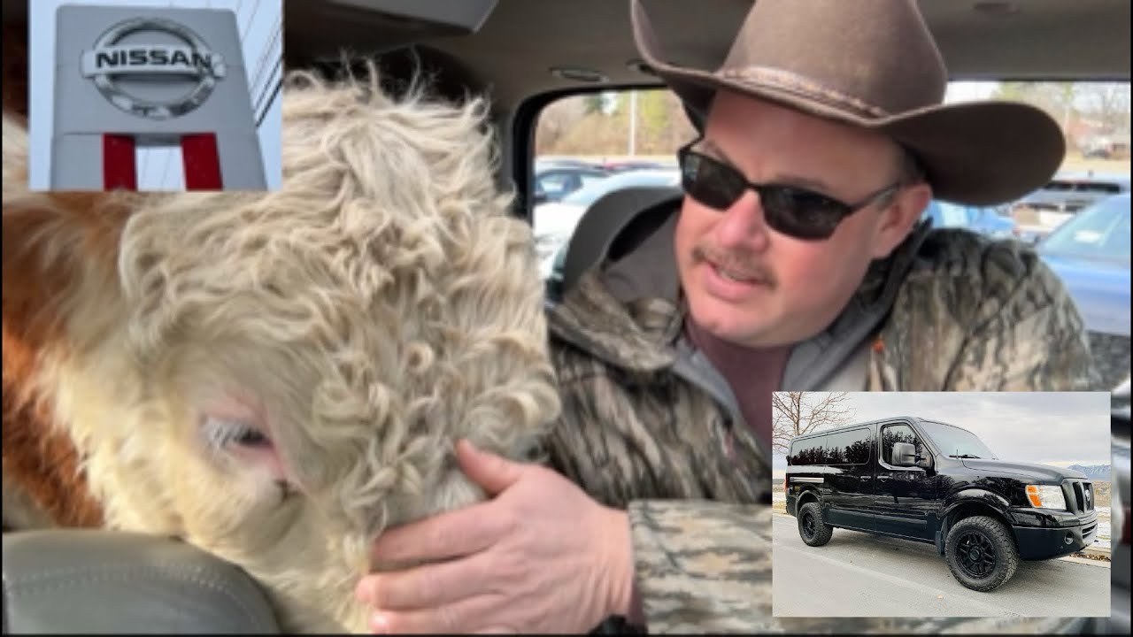 Taking Muffin Man The Bull vehicle shopping at Nissan he needs a bigger ride