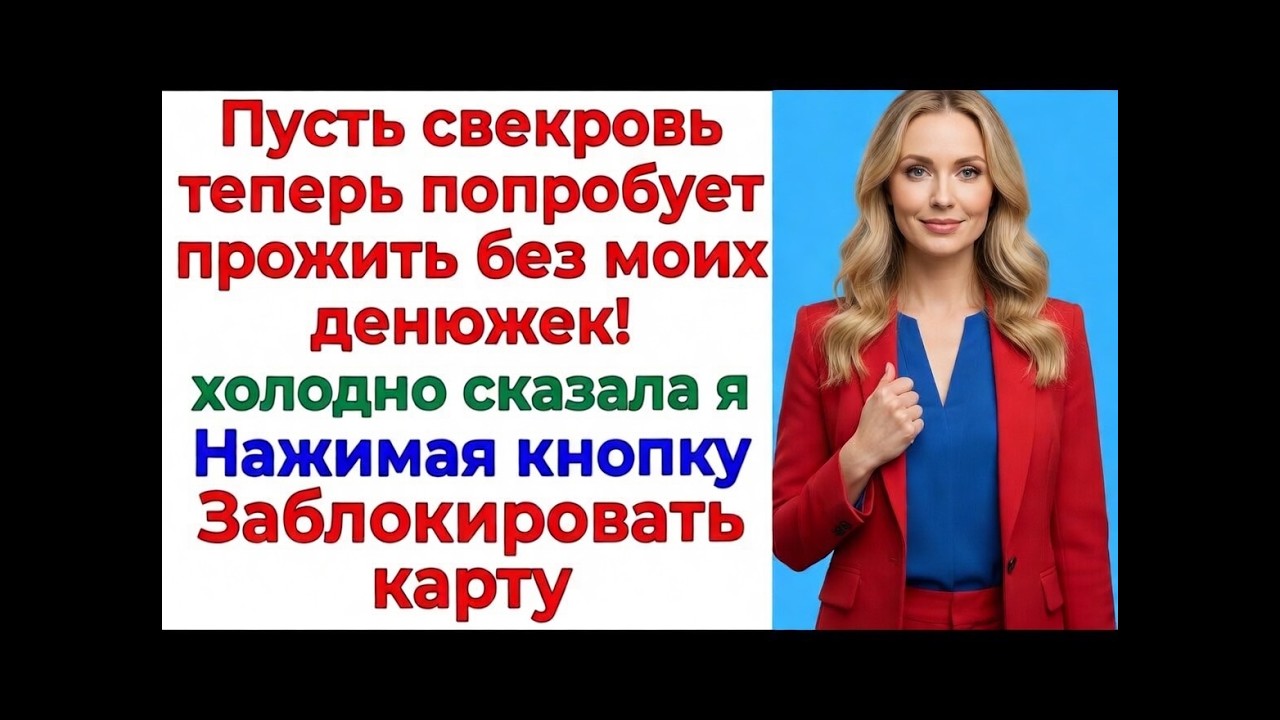 Свекровь привыкла тратить мои деньги на рестораны и море, но я заблокировала карту! Муж ушёл к маме,
