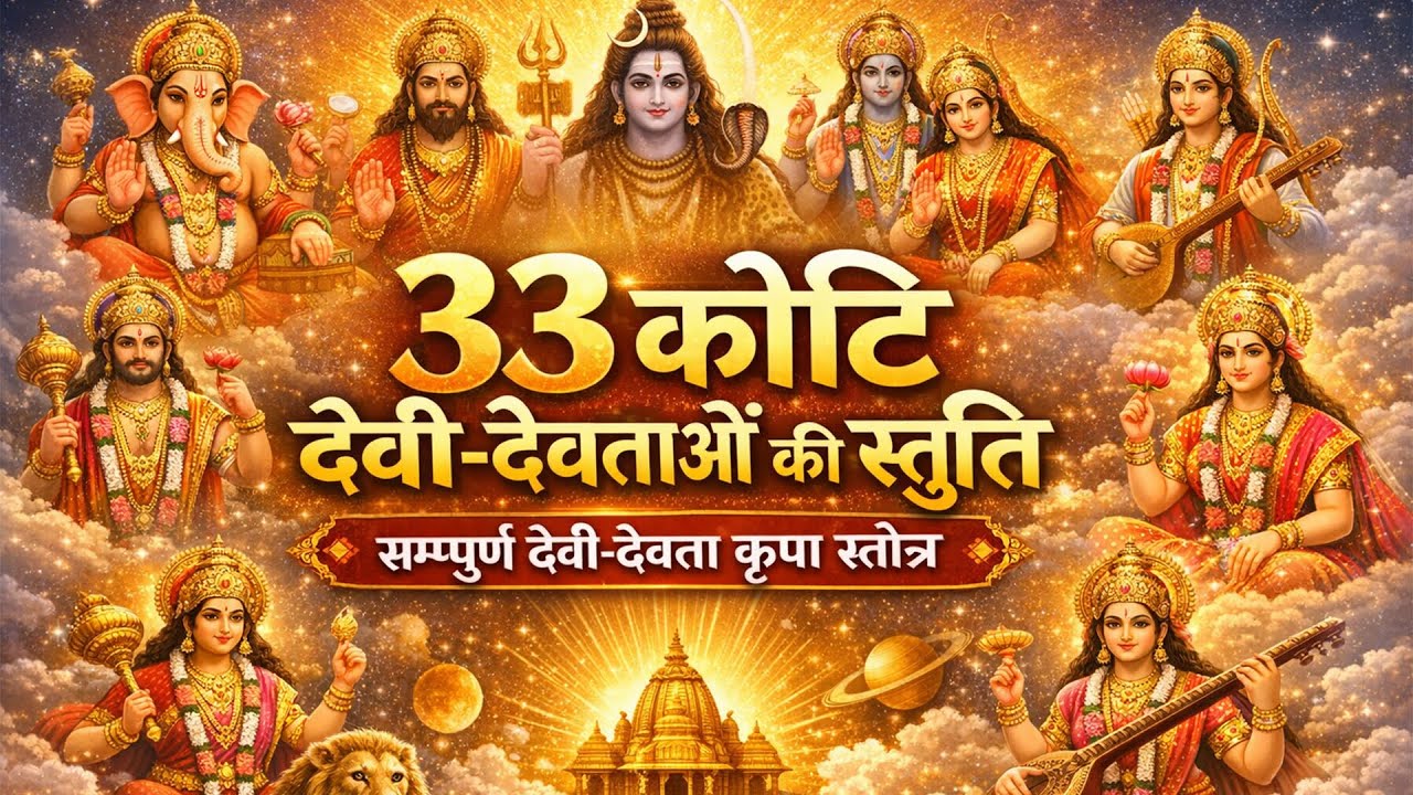 33 कोटि देवी-देवताओं की स्तुति - सम्पूर्ण देवी-देवता कृपा स्तोत्र - Most Powerful All Gods Stuti