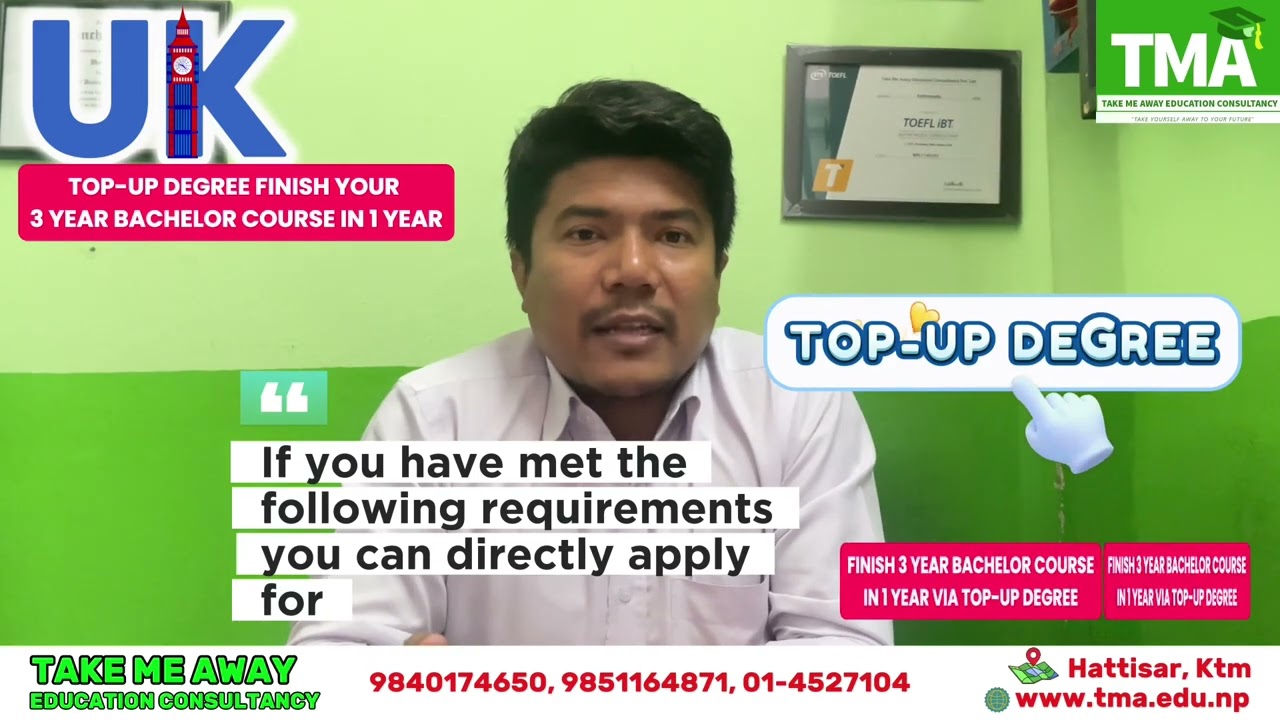 3 YEARS BACHELOR COURSE COMPLETE IN 1 YEAR? | TOP-UP DEGREE IN UK | STUDY IN UK | TMA CONSULTANCY