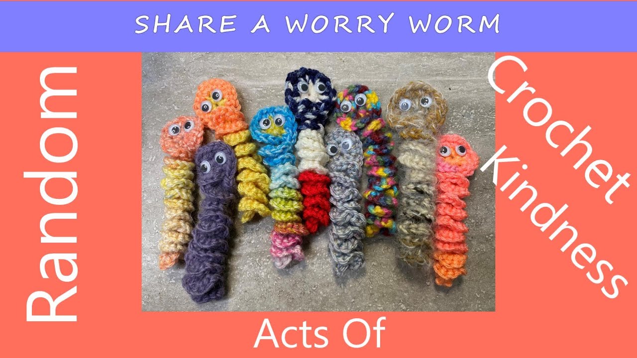 10 Minute SHARE A WORRY WORM / Random Acts of Crochet Kindness / Easy! / How to do it