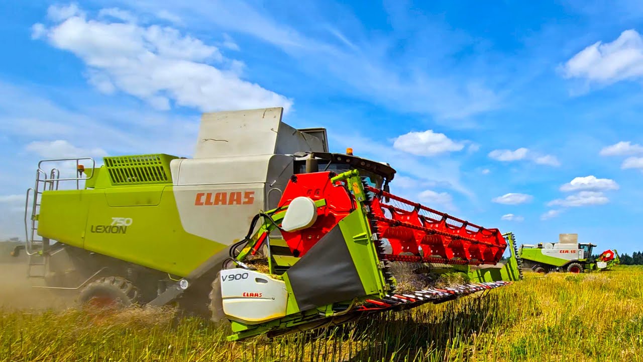 Weizenpower 2025 am Kloster Roggenburg mit Claas Lexion 750 Mähdrescher und John Deere Teamwork