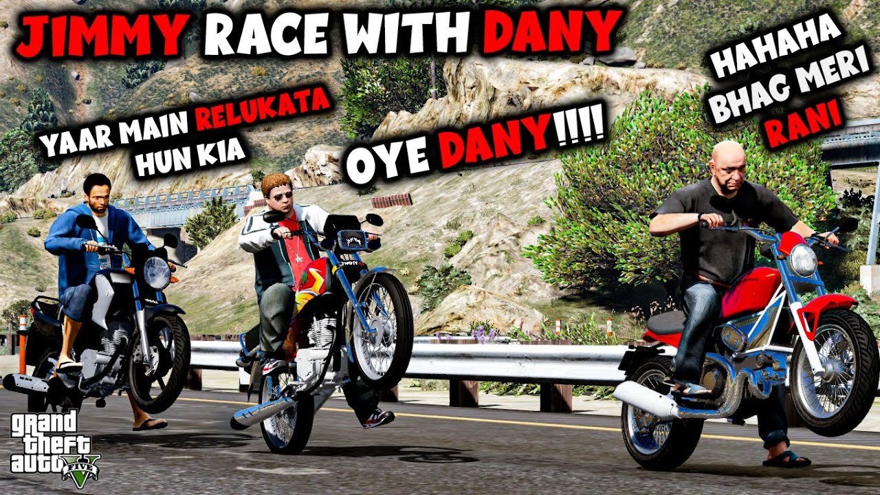 GTA 5 Pakistan | Jimmy Race With Dany | Honda CG125 | Real life mod | Urdu | MZB GAMER