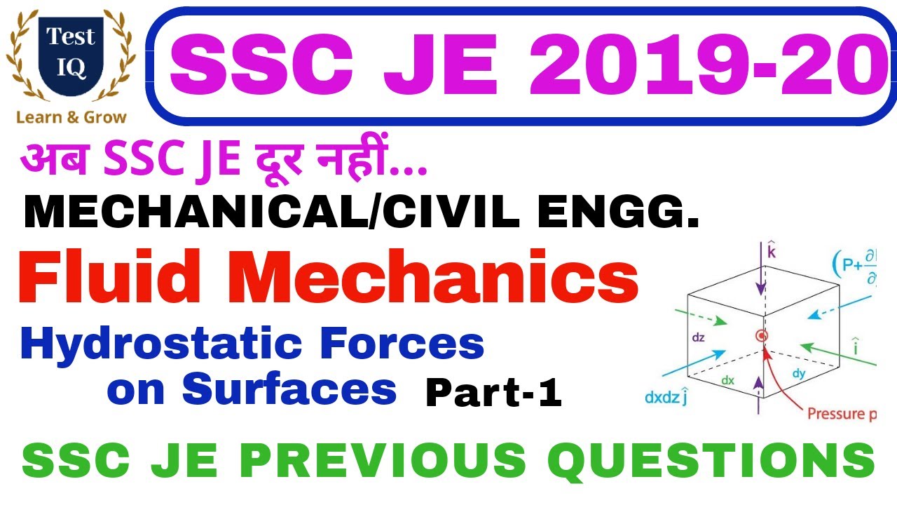 Hydrostatic Forces on Surfaces || Fluid Mechanics || ssc je previous questions || part-1