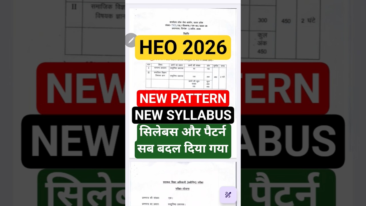 UPPSC Health Education officer HEO 2026 Official Syllabus & New Pattern #uppsc #heo #heo2026 #upheo