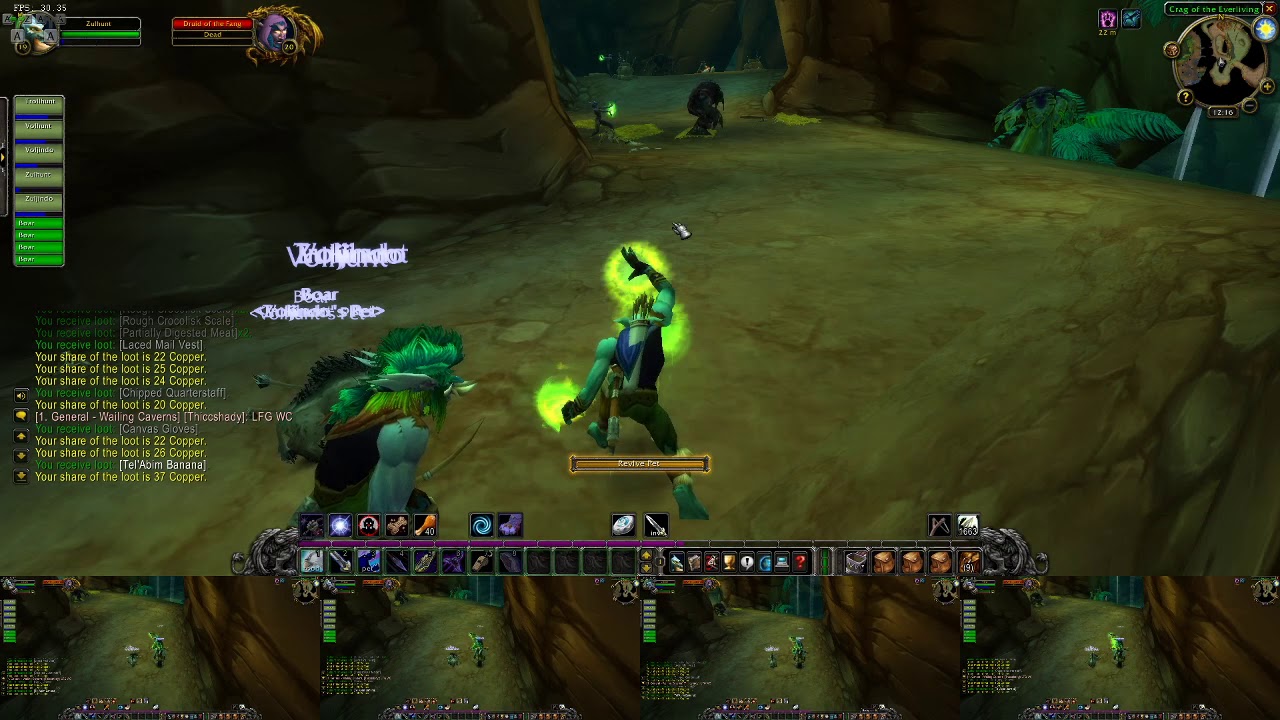 Wailing Caverns - Multibox 5 Hunters wow classic