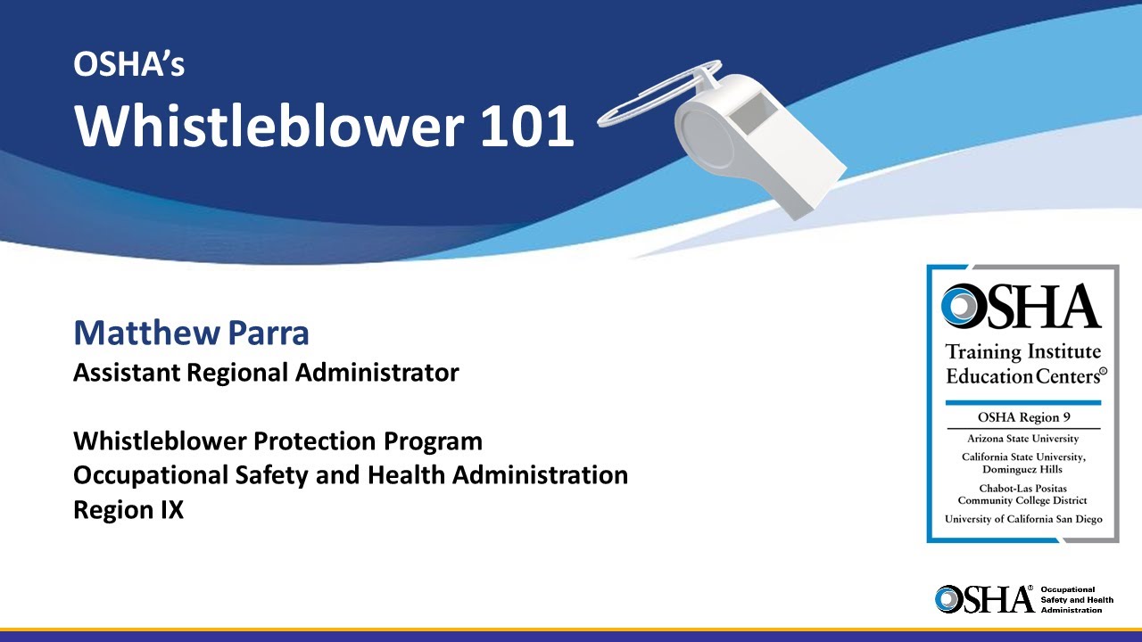 OSHA Webinar: Whistleblower 101 • CSUDH OSHA