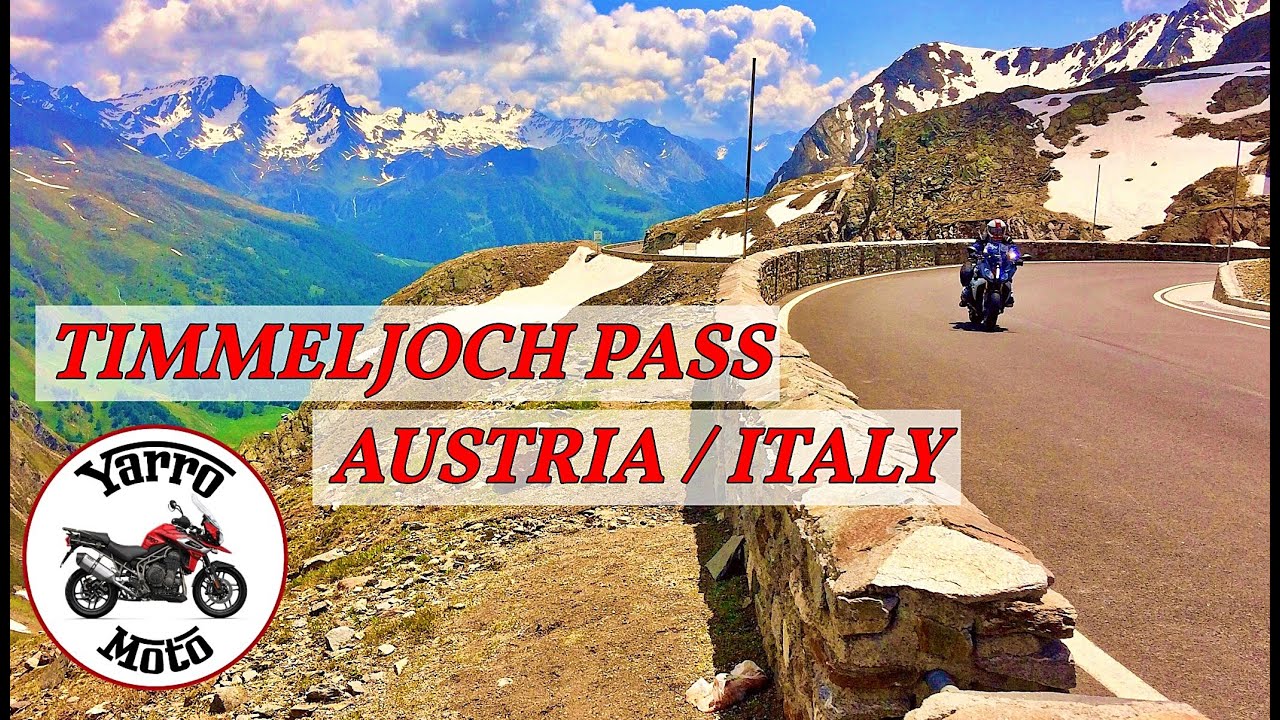Motorcycle ride via the Timmelsjoch Pass, from Austria into Italy.