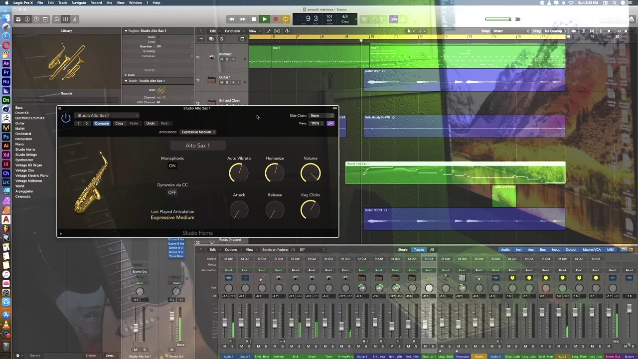 Alto Sax 1/Studio Horns plugin/Logic Pro X