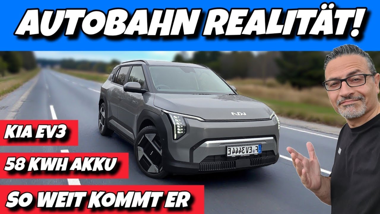 Hilfe, Akku leer! Kia EV3 58 kWh Autobahnreichweite im Test. Reicht die kleinere Batterie aus?