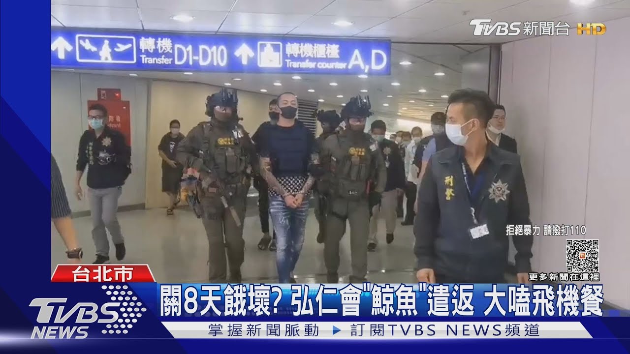 關8天餓壞? 弘仁會「鯨魚」遣返 大嗑飛機餐｜TVBS新聞