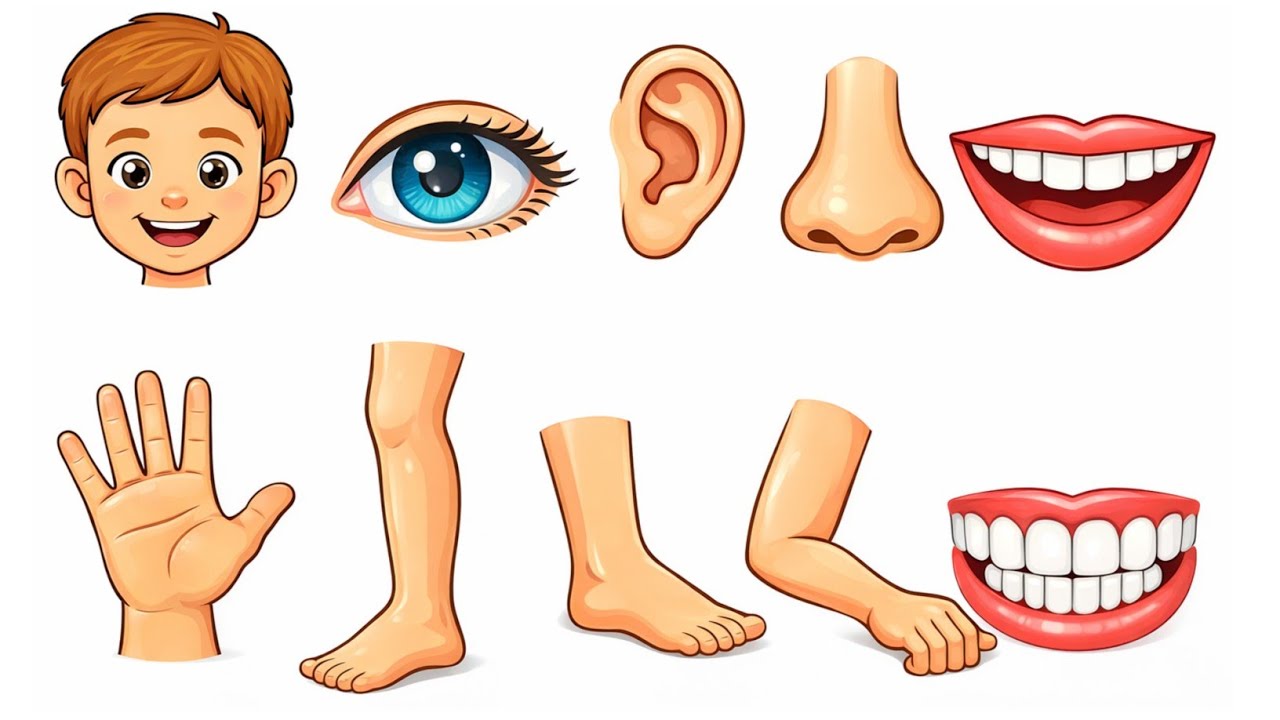 Body Parts Name in English & Hindi | शरीर के अंगों के नाम | Best Learning Video for Kids