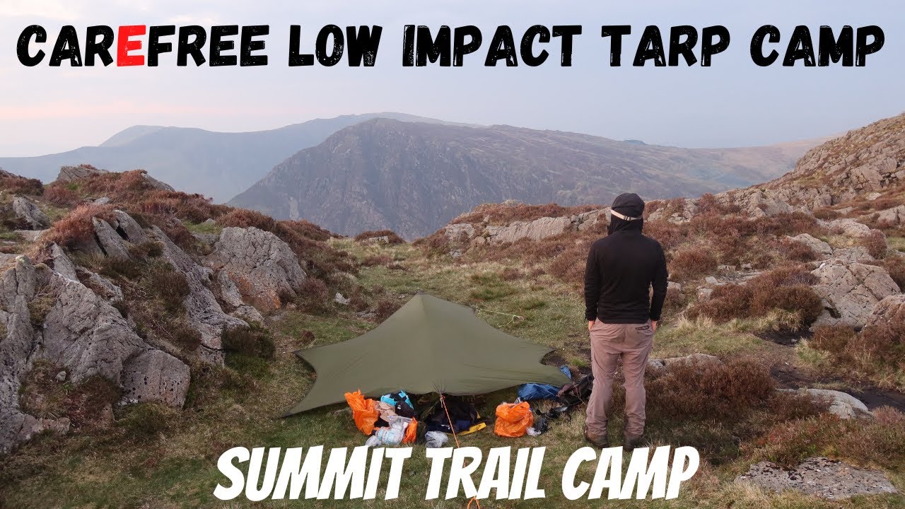 Mountain Summit camping with RAB Silwing Tarp Shelter & British army goretex bivvy at Lake District.