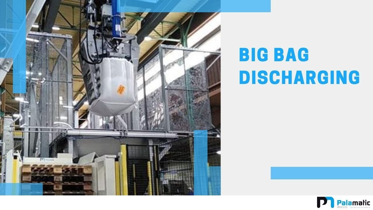 Big bag discharging - Gripping by hydraulic clamp EF® 500 - 100% automated | Palamatic Process Inc.