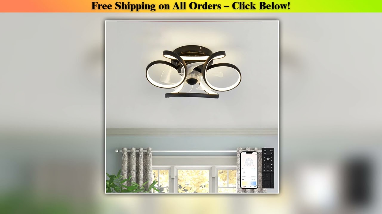 Modern ceiling fan with light Lamps for room kitchen living room balcony invisible fan blade