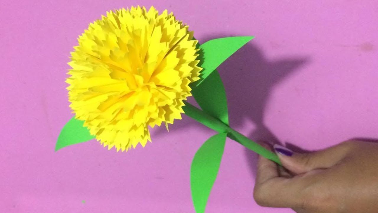 How to Make Carnation Flower with Paper | Making Paper Flowers Step by Step | DIY-Paper Crafts