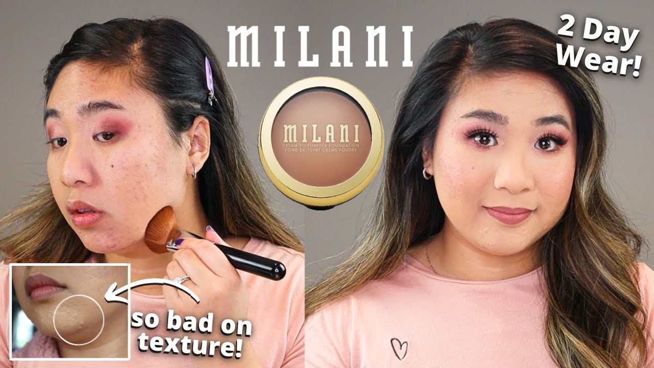 2 Day Wear on Milani Cream To Powder Foundation for OILY & ACNE Skin | KVD Good Apple Dupe?