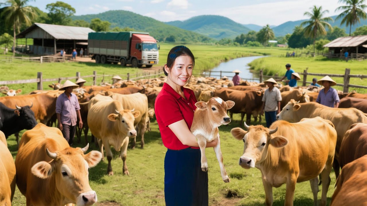 Use Trucks to Buy 1000+ Cows at the Market, Transport Them Back to Sell to Villagers | Farm Farm TV