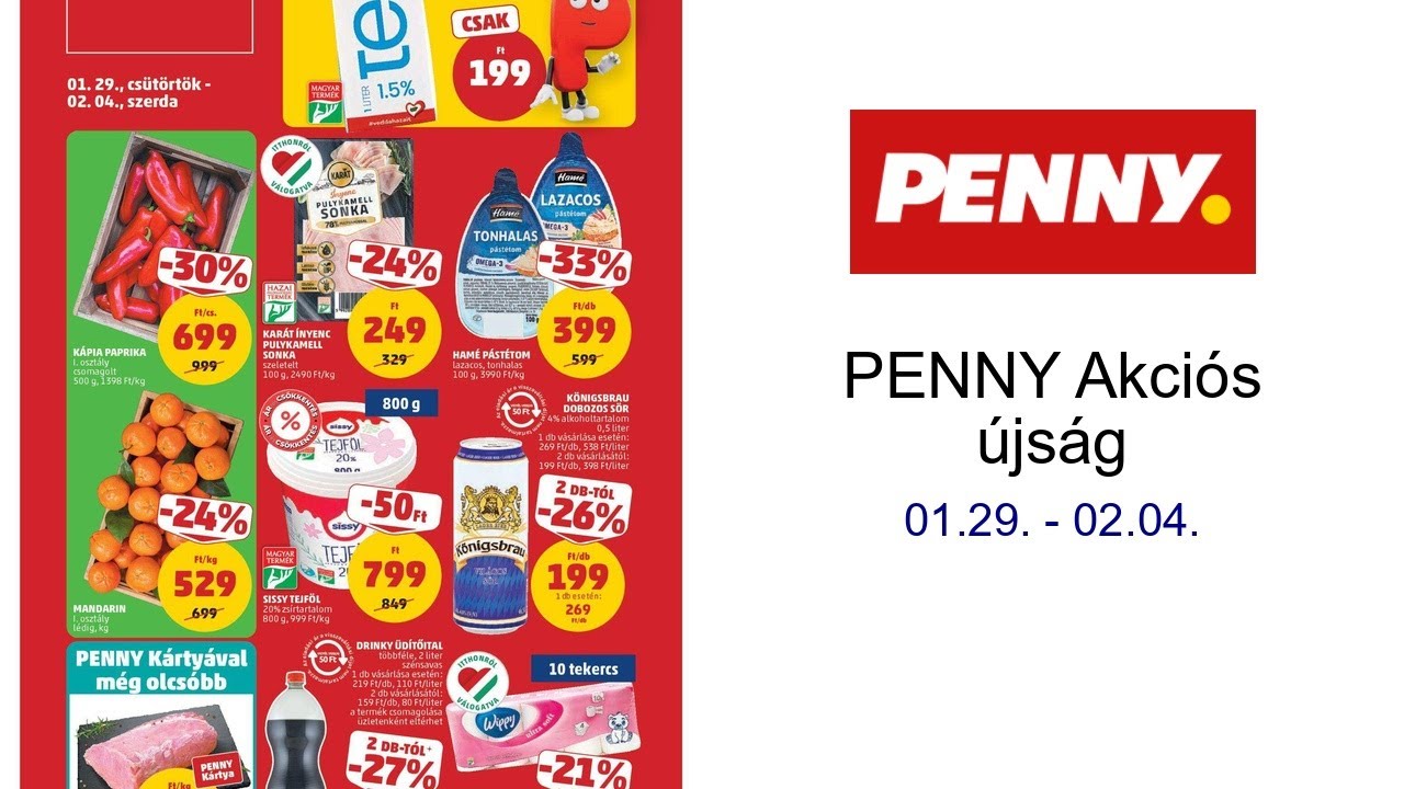 PENNY Akci&oacute;s &uacute;js&aacute;g 01.29. - 02.04.