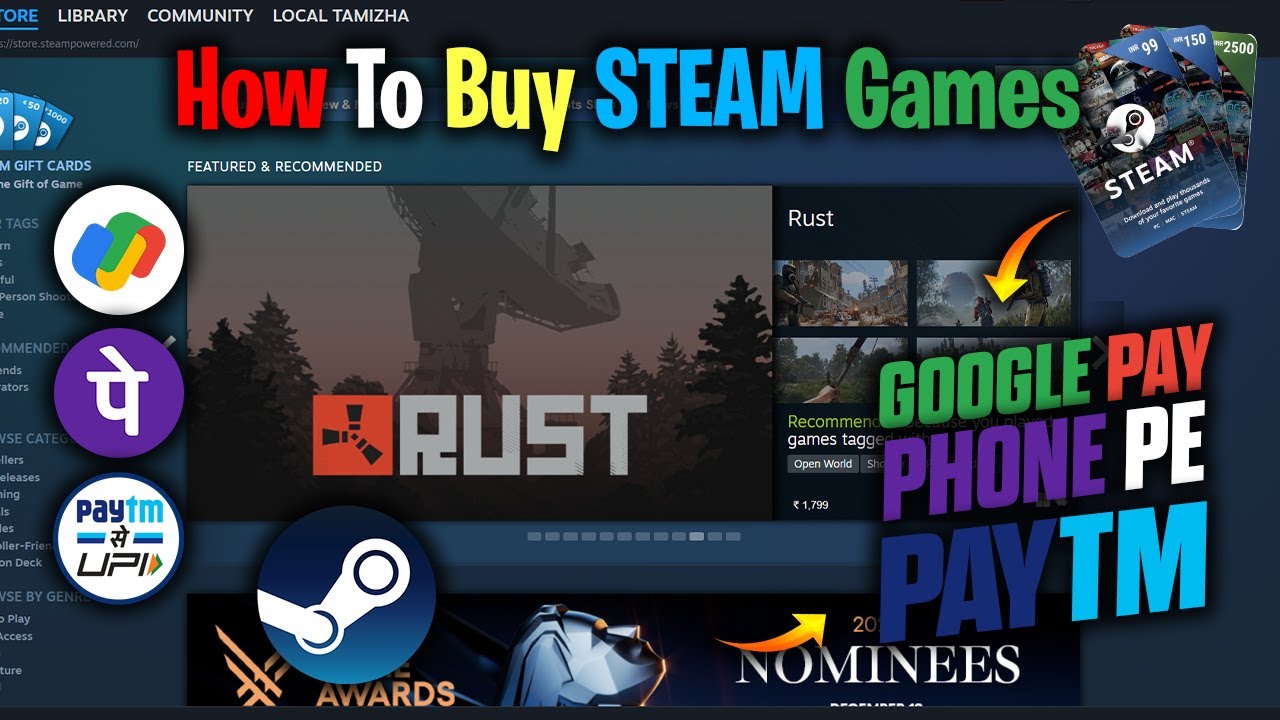 How To Buy Steam Games | Google Pay , Phonepe , Paytm | How To Buy Steam Wallet |Steam Games Tamil