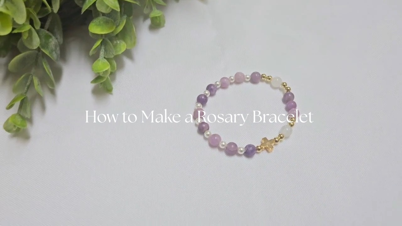 How to Make a One Decade Rosary Bracelet with Beads & Elastic | Easy DIY Catholic Jewelry Tutorial