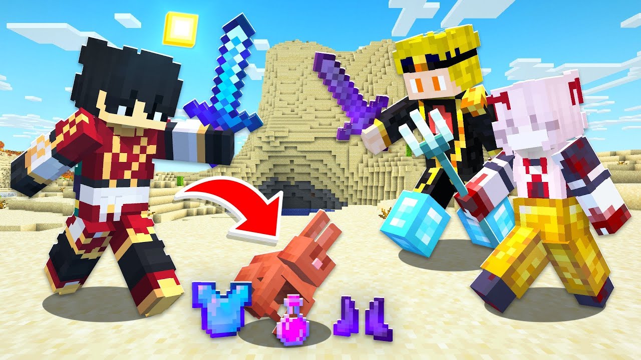 Minecraft Manhunt, But Killing Mobs Is Lucky REMATCH