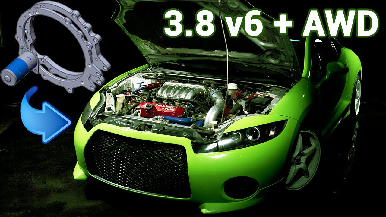 Переходная плита для мотора v6 3.8 6G75 и AWD коробки Mitsubishi EVOLUTION