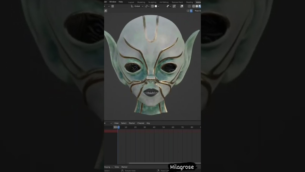 Blender face rig testing  #blender3dart #3dartist  #milagrose #milagrosediary #facerig