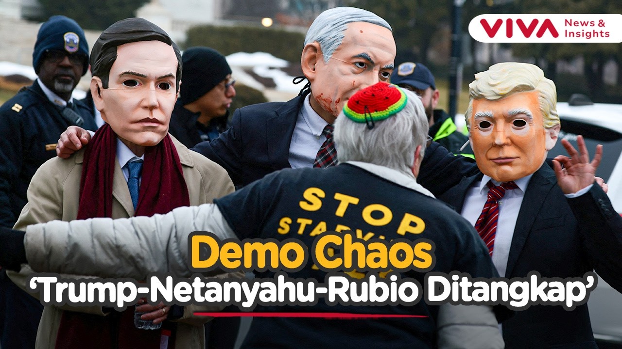 Ricuh di Tengah Forum Perdamaian, Massa Bertopeng Tokoh Dunia Ditangkap