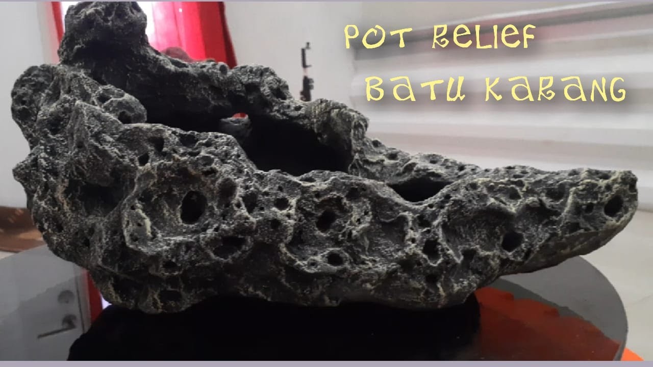 Membuat Pot Relief motif Batu karang - Making Relief Pot-Rock style