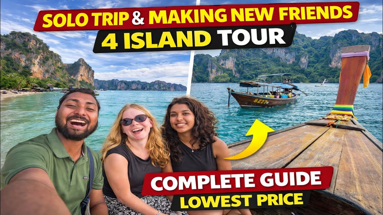 Krabi 4 Island Tour Complete Guide Thailand | Solo Trip & New Friends | Thailand Vlog Day 11 (2026)