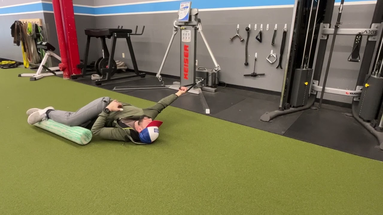 Side lying thoracic rotation with cable