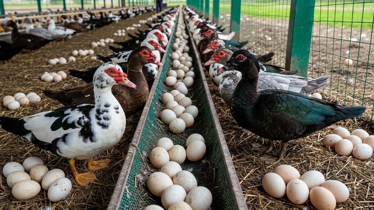 Muscovy Duck Farming - How to raise muscovy ducks for eggs - Harvesting egg &  life on the farm