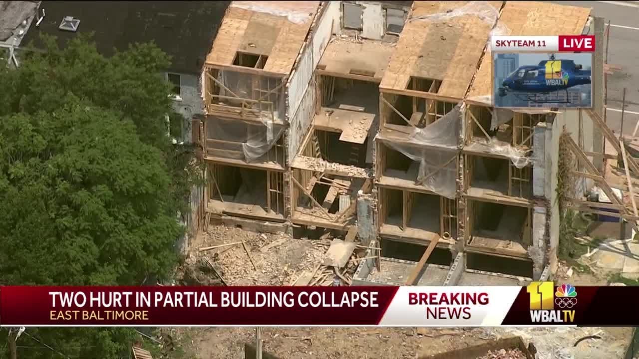2 injured in east Baltimore building collapse, fire officials say