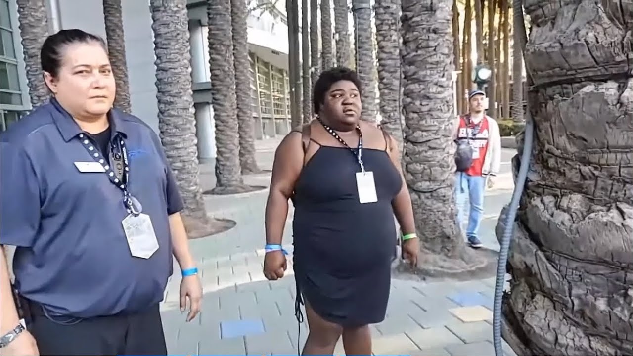 Goocheese pressed by security after running into the zoomer girl from yesterday