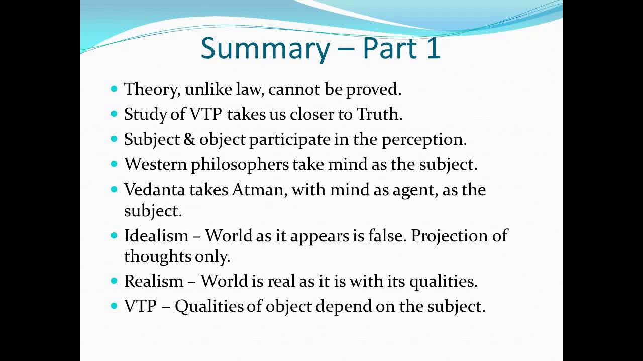 Vedantic Theory of Perception - 02 by Shri L Ramaswamy