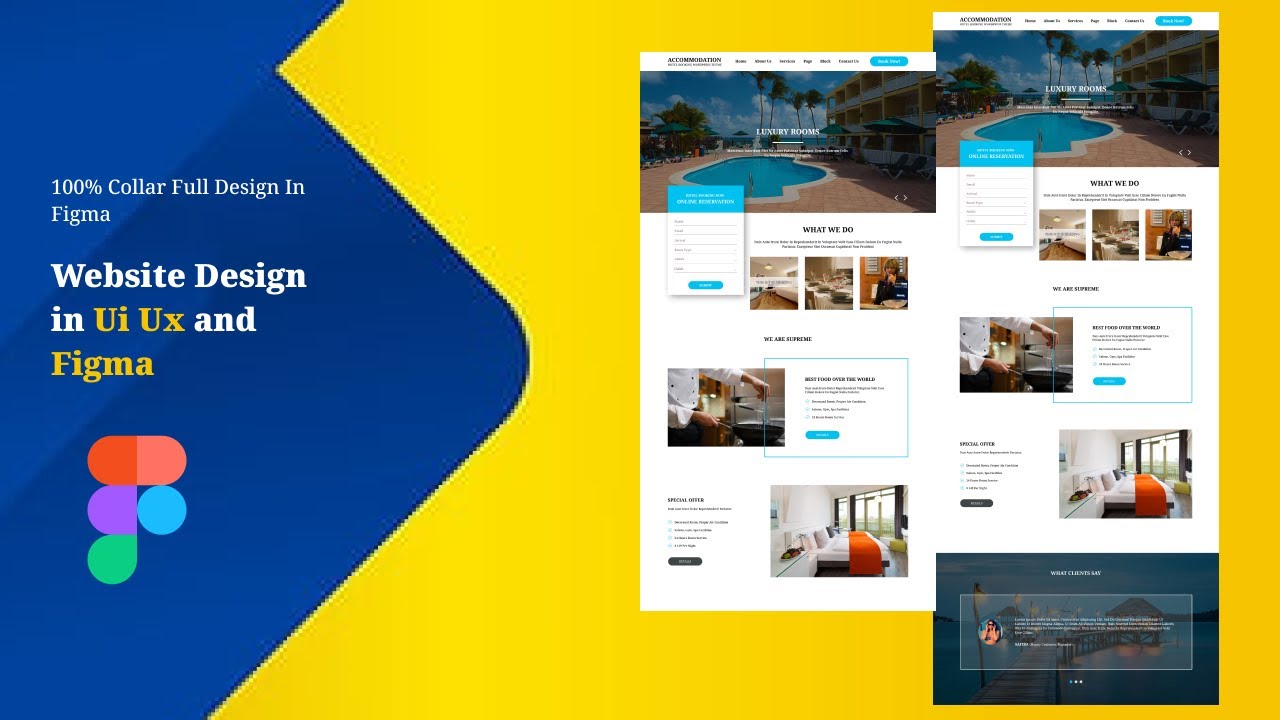 New Hotel Website Design In ui ux and figma . ui ux design . Full ui ux and figma design in website.