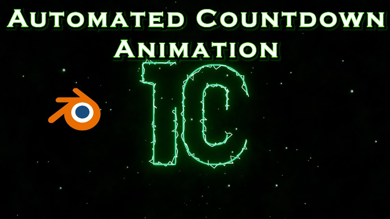 Automated Count-down Animation with an Electric Effect - Blender Tutorial