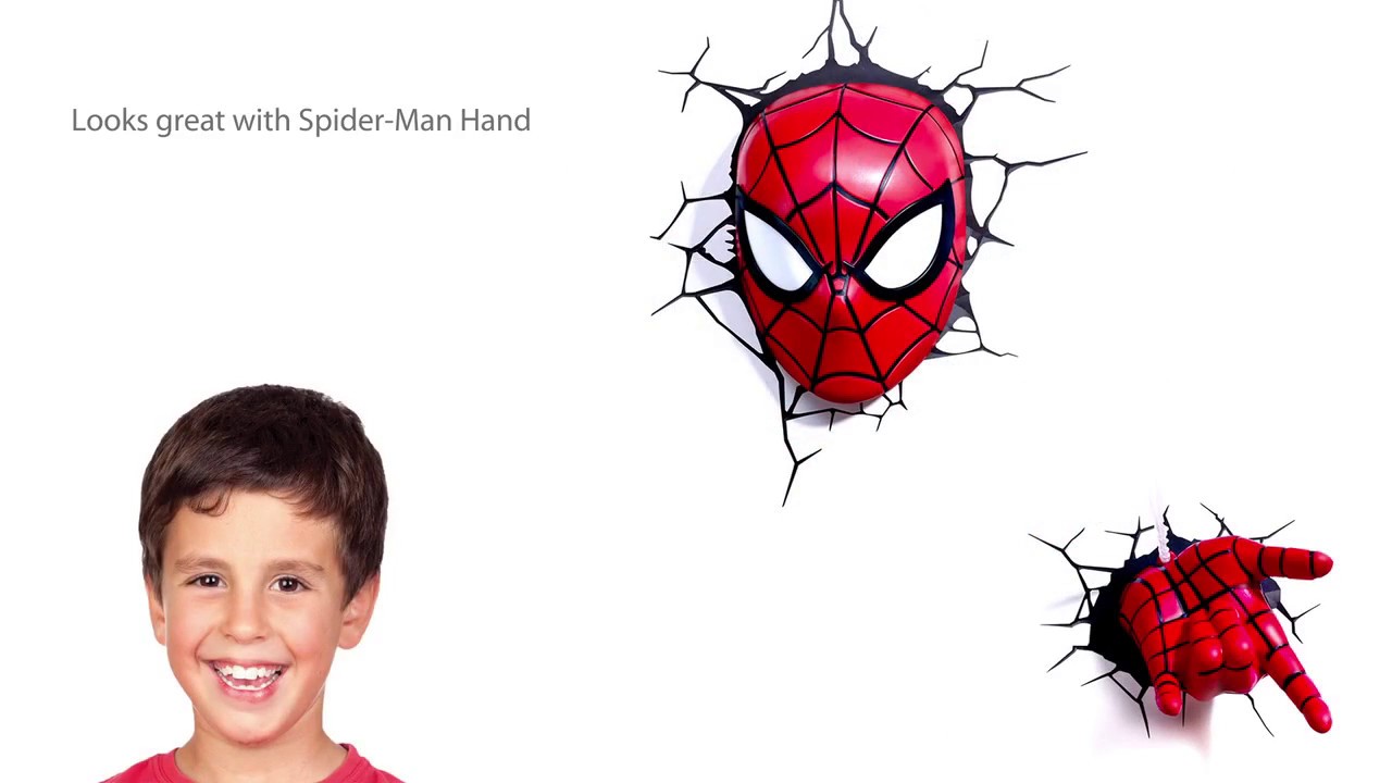 3D Светильник для детей Spider Man Mask 3D Deco Night Light