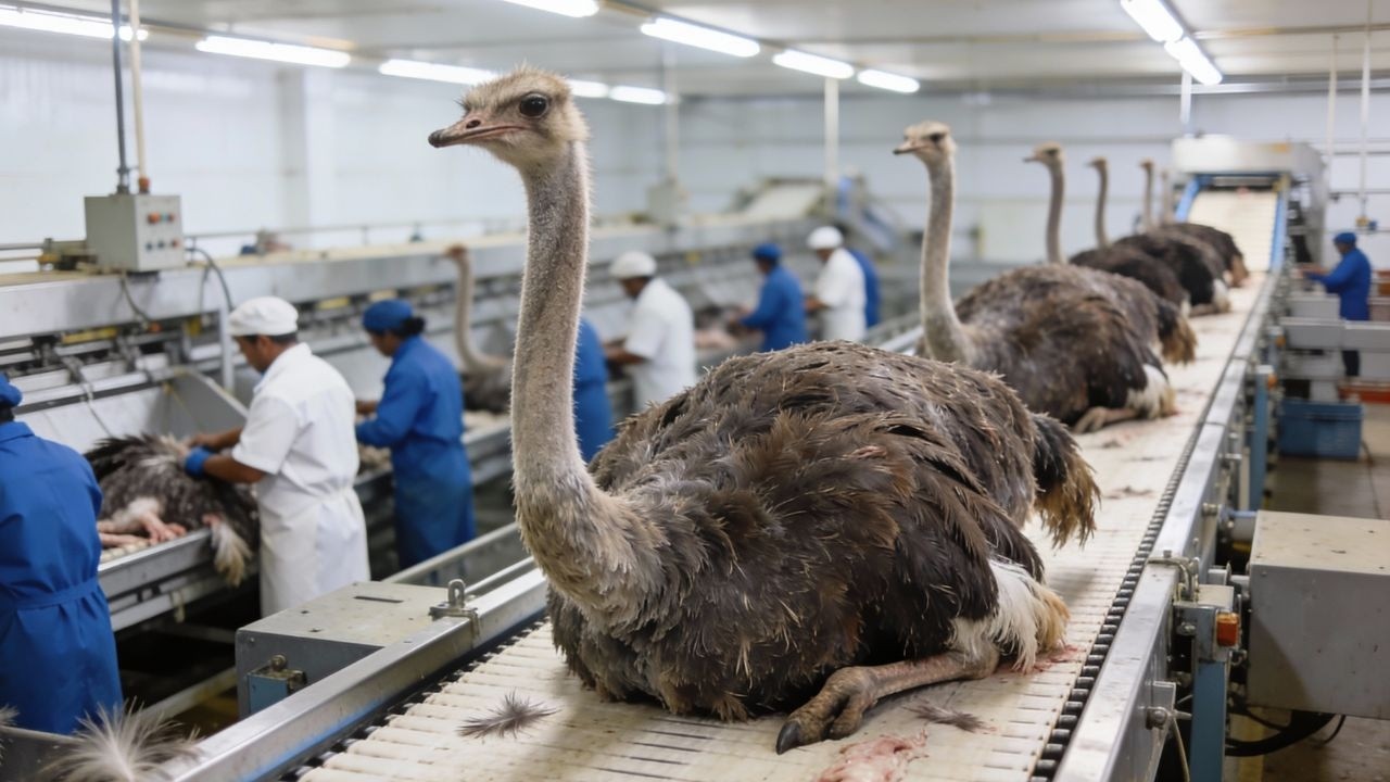 Inside the Ostrich Factory – See How Giant Birds Become Expensive Luxury Items