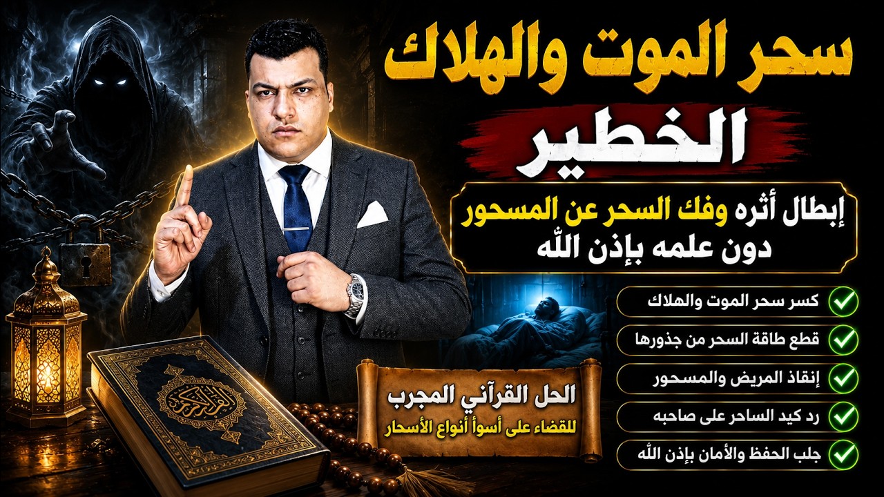 علاج فوري ونهائي  لفك سحر الموت والهلاك  الخطير  إبطال وعلاج السحر عن مسحور دون علمه