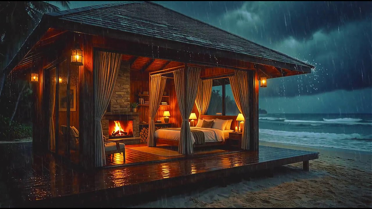 Ultimate   Fireplace & Rain on the Coast  No Ads Relaxation