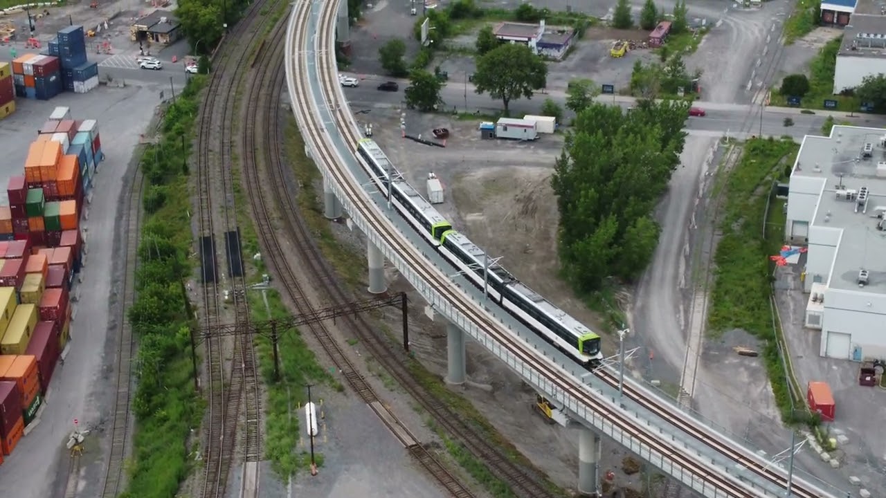 Montreal by drone - Montreal REM 22 days before official opening