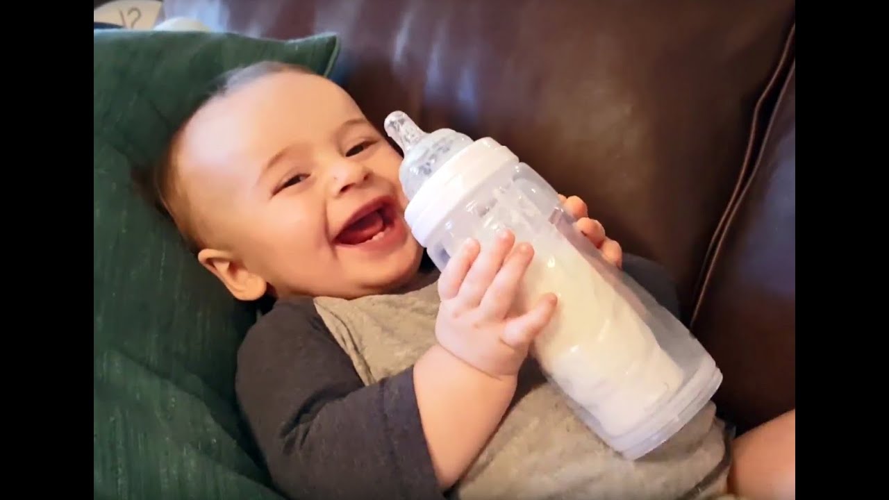 Cute Baby with Bottle