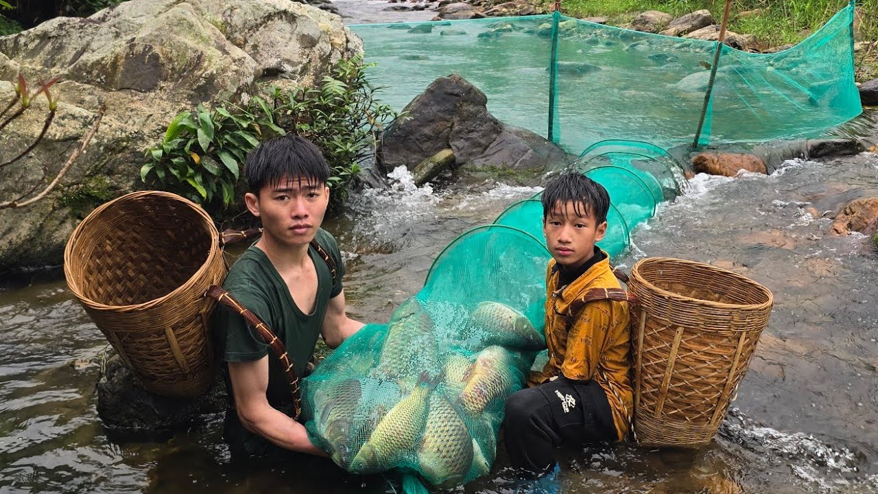 FULL VIDEO: Two highland boys catch fish, harvest them, sell them, and build a farm.