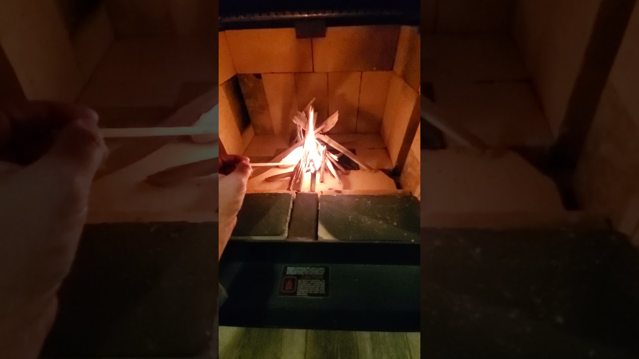 England's Madison 2000sq ft wood burning stove first fire